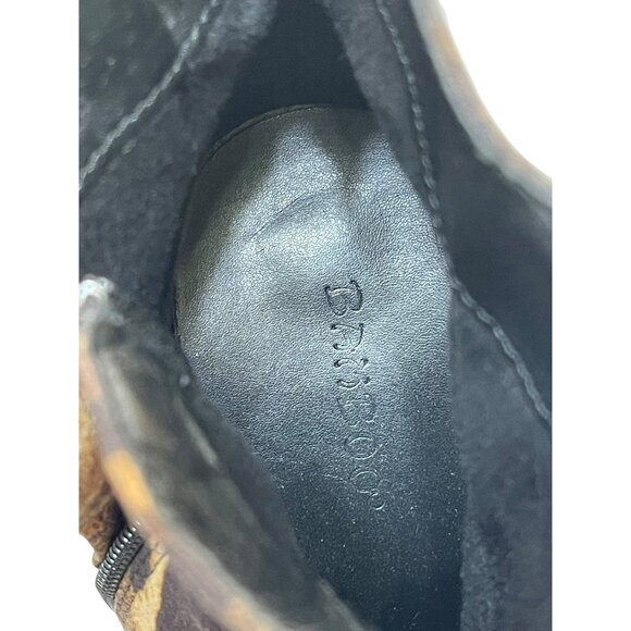 Leopard Print Chunky Heel Ankle Boots By Bamboo  Size 9  Faux Suede  Side Zip Cl - Picture 9 of 12